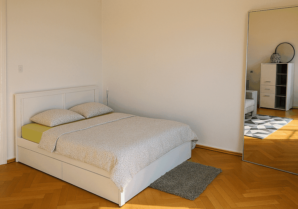 Bright studio – lake view, city centre & train station